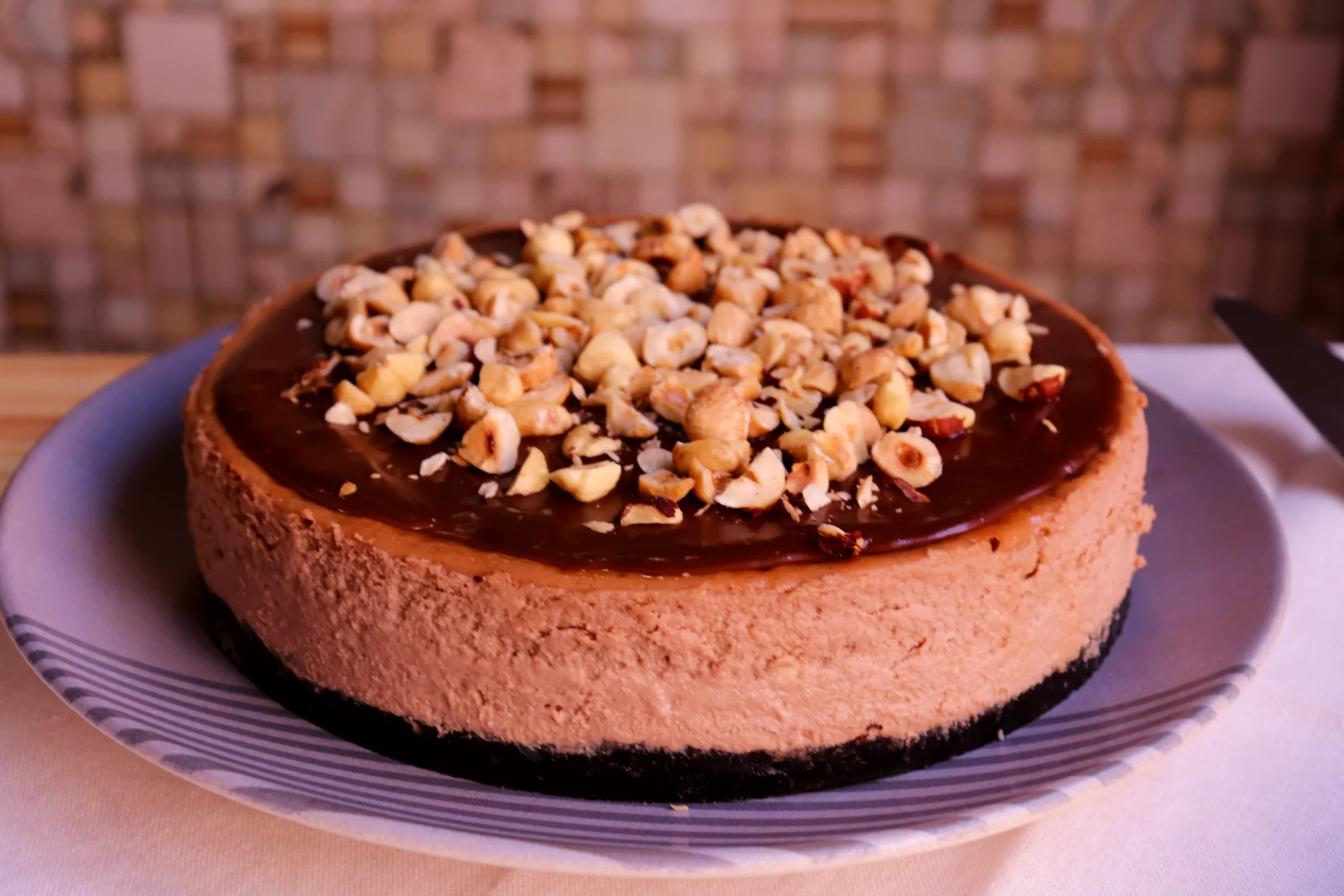 Cheesecake de Nutella com Ganache de Chocolate