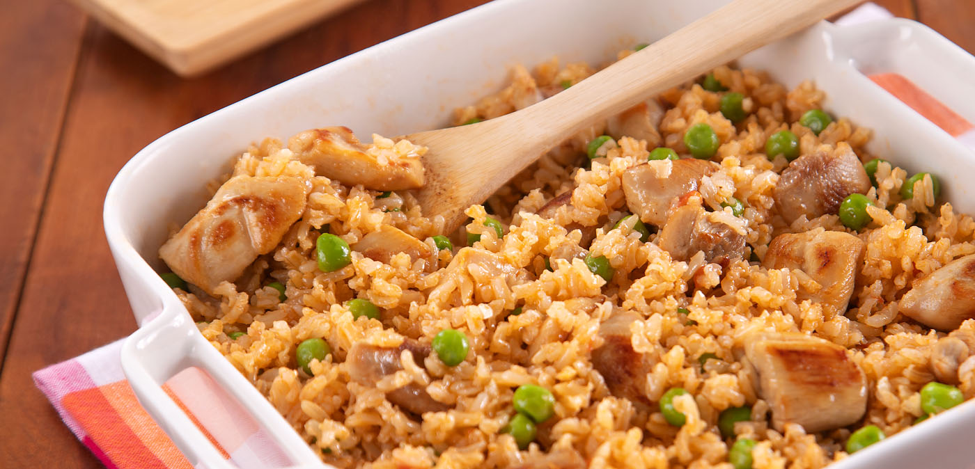 Arroz integral com frango