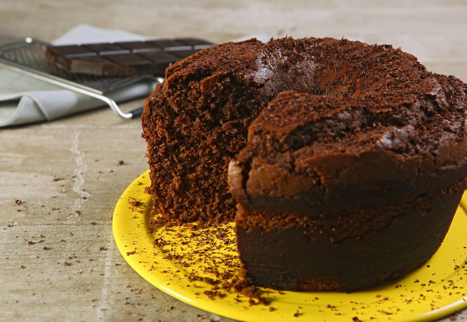 Bolo de cacau em pó