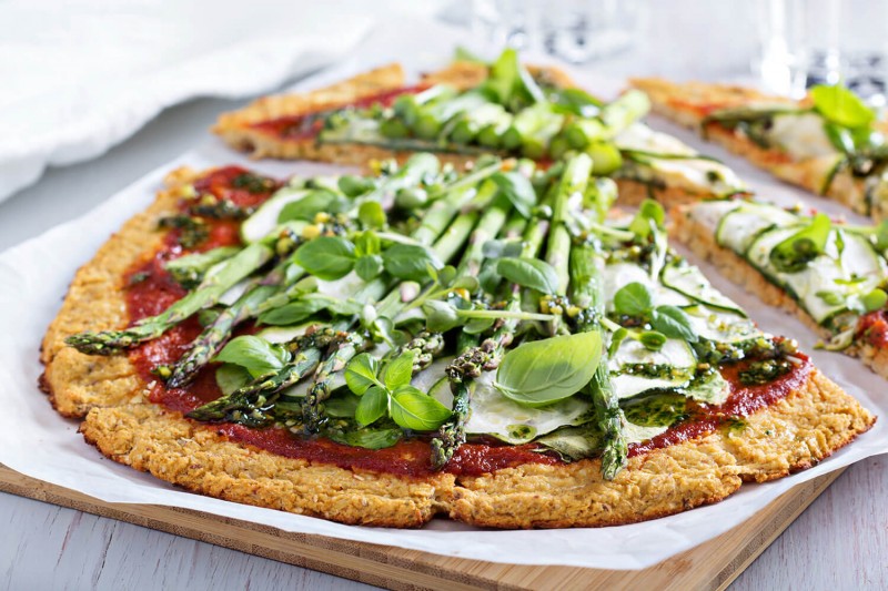 Pizza com massa de couve-flor