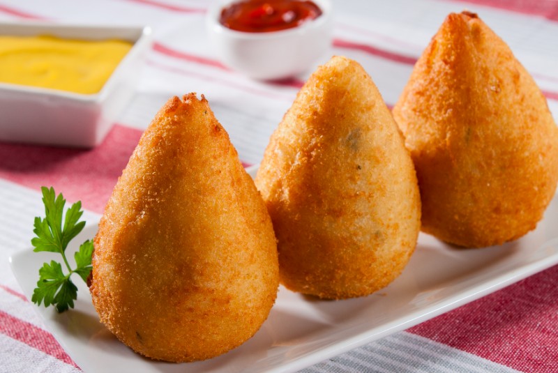 Coxinha com farinha de arroz