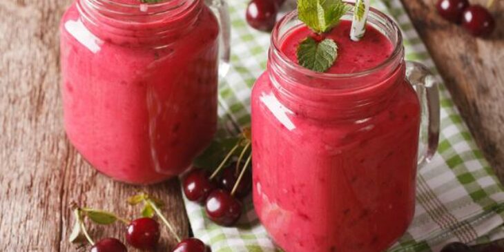 Suco de cereja com leite