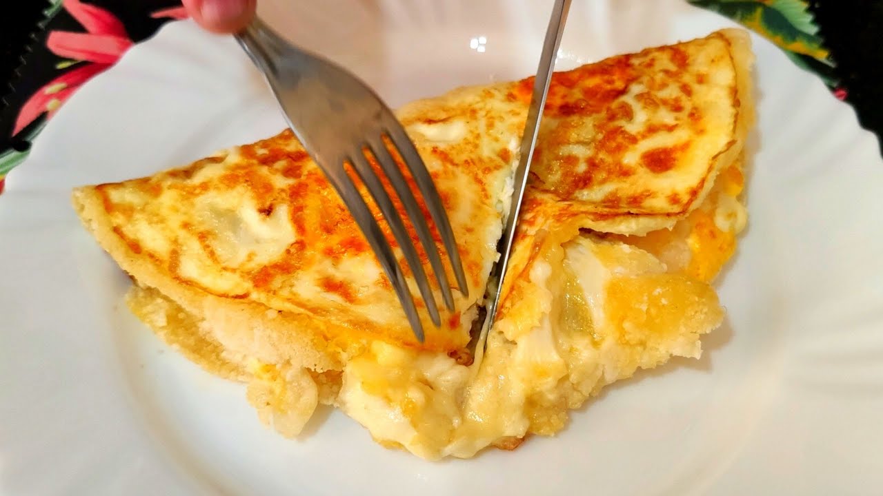 Tapioca invertida com ovo e queijo