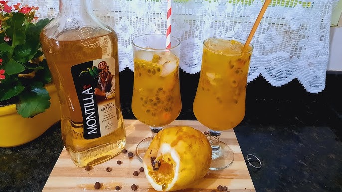 Coquetel de maracujá com refrigerante